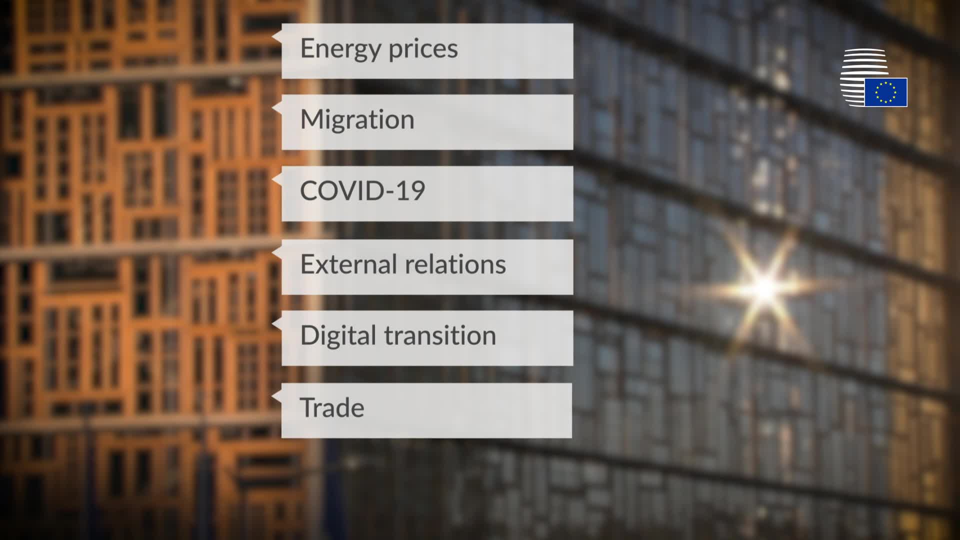 Video: EU leaders meeting in Brussels on 21-22 October 2021 will discuss energy prices, migration, Covid-19, but also external relations, digital transition and trade.