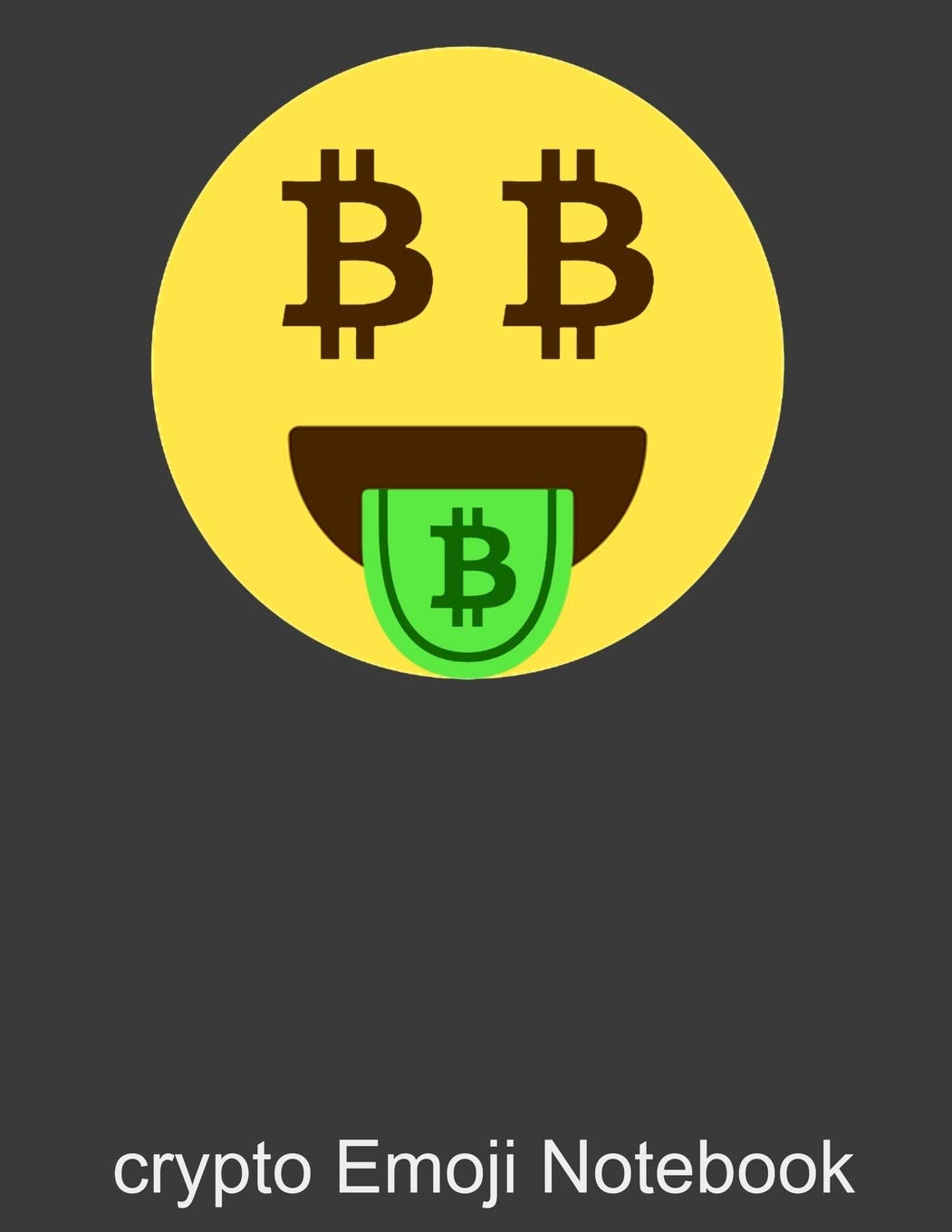 Bitcoin emoticon. Giallo 3d gli Emoji di bianco e nero con simboli btc al posto degli occhi.